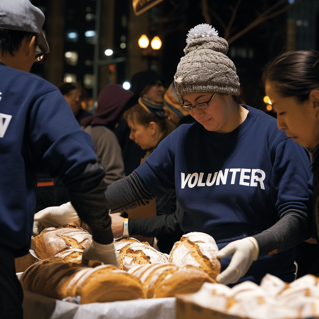 a person in a hat making donuts