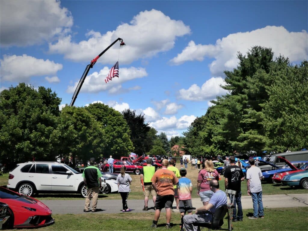 american flag salute the troops car show 6