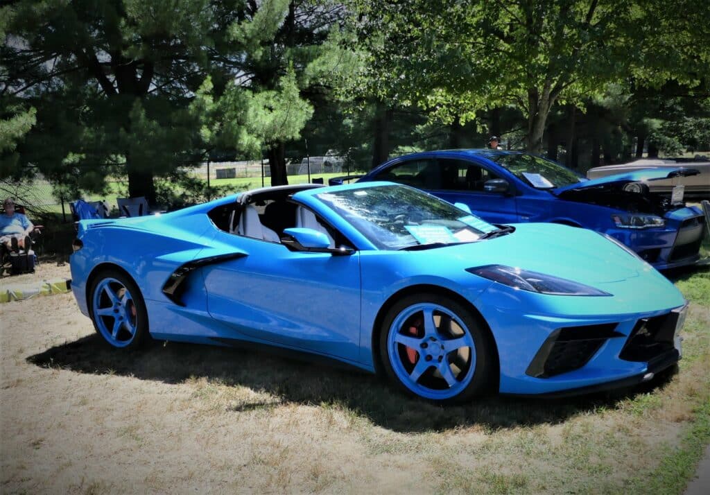 baby blue corvette salute the troops car show 6