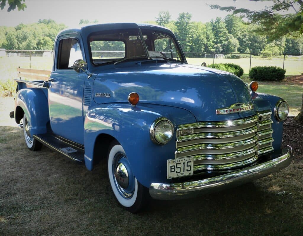 blue chevroley pickup truck salute the troops car show 6