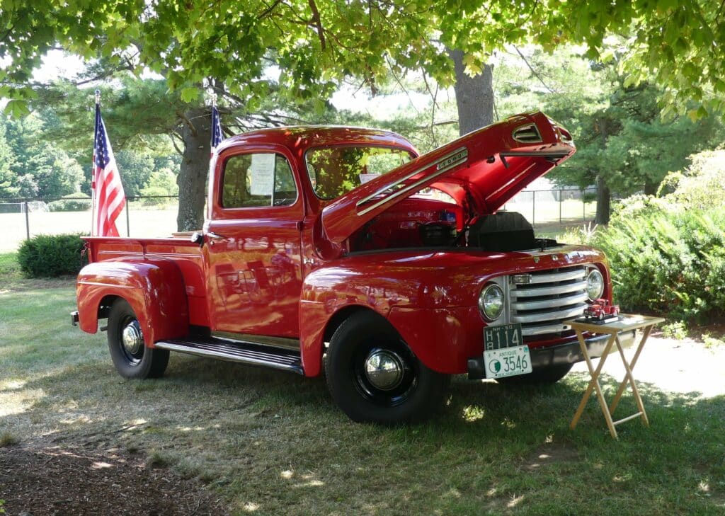 red 46 ford truck salute the troops car show 6