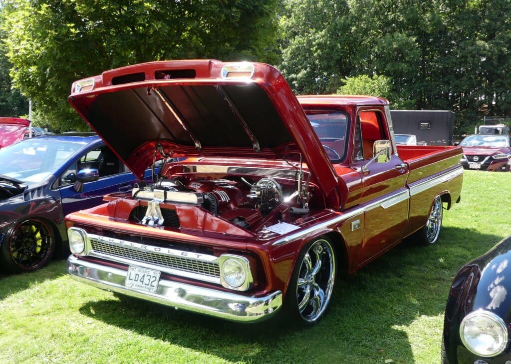 red chevy c10 turbo salute the troops car show 6