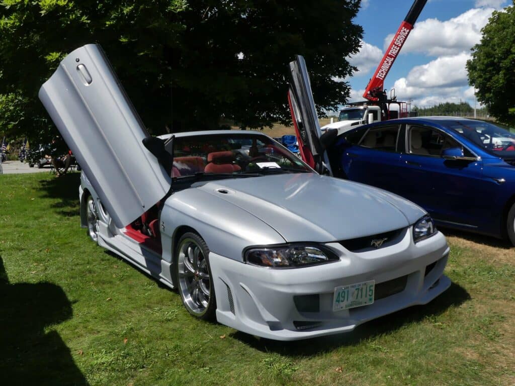 silver mustang lambo doors salute the troops car show 6